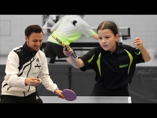 Tischtennis Training mit einer 8 Jährigen