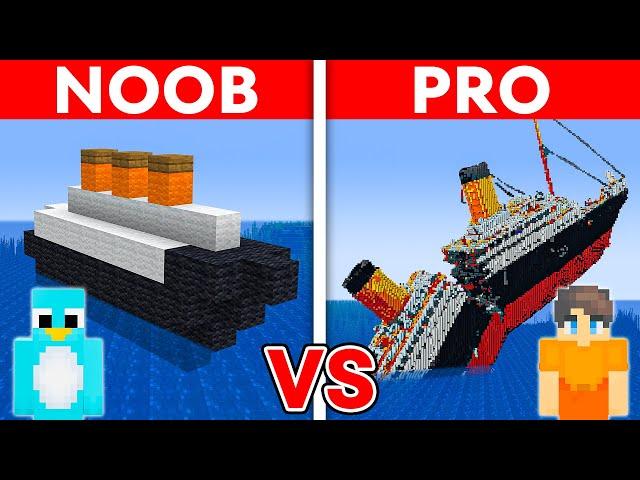 NOOB vs PRO: TITANIC HOUSE Build Challenge in Minecraft