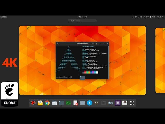 GNOME 41: Arch Linux on 4K display