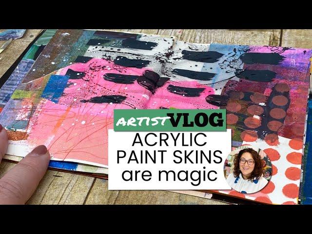 Acrylic Paint Skins are Magic You Make: Julie's Art Vlog 58