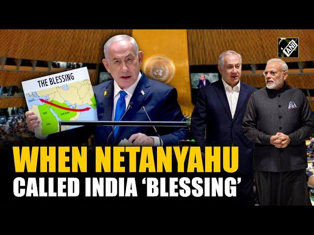 Israel PM Netanyahu depicts India as ‘Blessing’ in his “curse vs blessing” map at UNGA