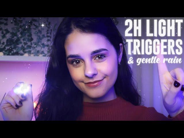 ASMR 2H LIGHT TRIGGERS with GENTLE RAIN  SLEEP Instructions, Blink, Eye Exam and more!