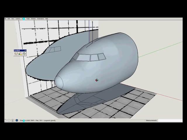 Sketchup - Modeling an airplane nose, using Curviloft plugin