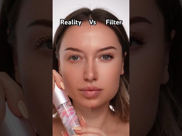 Reality vs Filter feel confident about your skin 🫶 Full makeup @MakeupRevolution