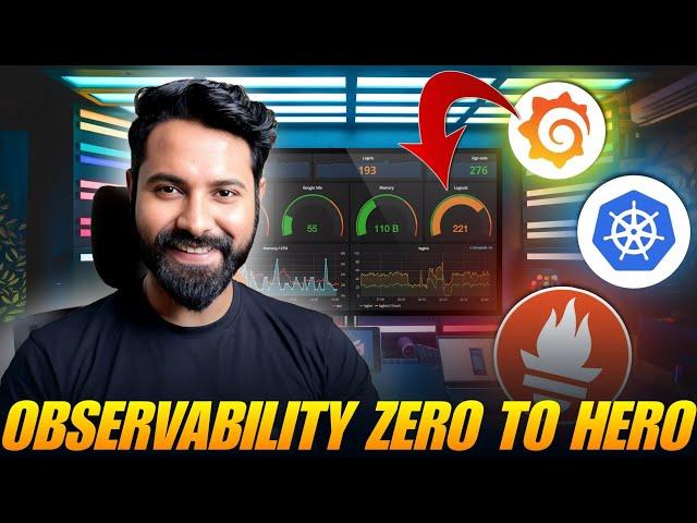 Easiest Prometheus & Grafana Tutorial For DevOps on Kubernetes | Observability in Hindi