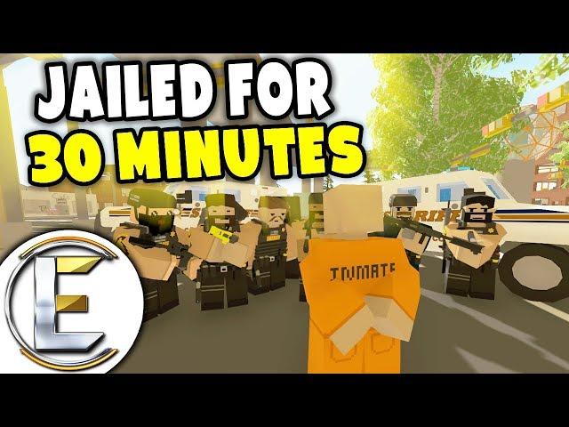 Crazy Police Chase Jailed For 30 Minutes - Unturned Roleplay (Car Thief Admin Abuse Almost Banned)