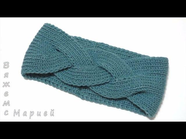 Повязка На Голову Спицами С Косой. Подробный МК // Knitting headband