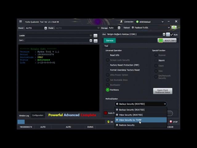How To Wipe Security Xiaomi TWRP  by Hydra Tool