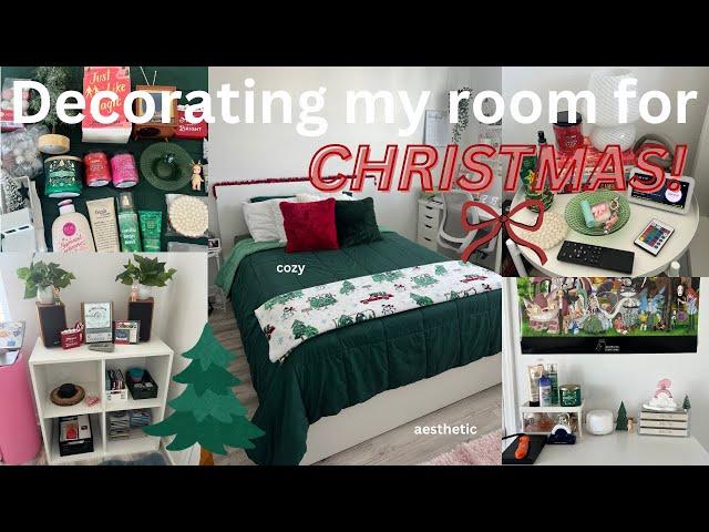 Christmas room makeover️ haul, decorate w/me + room tour!