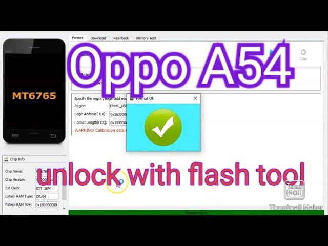 OppO A54 unlock Done with MTK flash Tool 1Click