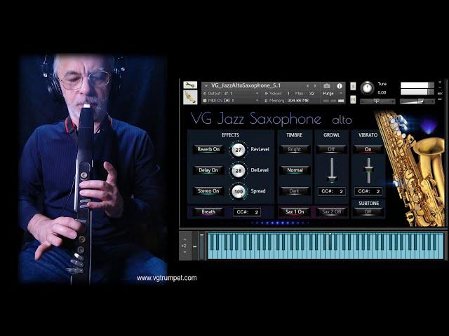 AKAI EWI and VG Alto Saxophone Kontakt sound library. Woodwind and brass wav, nki VST.