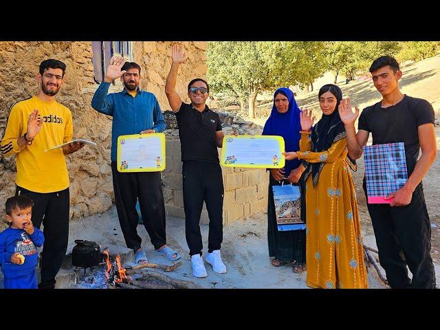 Saleh and "Perensholiz" family: Mr. Mahmoud gives them educational package