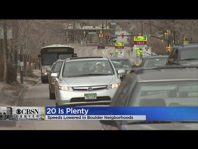Boulder Adopts '20 Is Plenty' Speed Limits On Residential Streets
