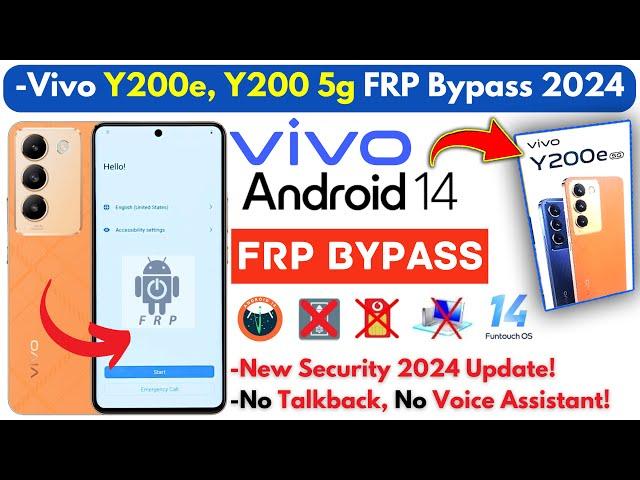 -Vivo FRP Bypass 2024 Without PC -Vivo Y200e | Y200 5g Frp Google Account -New Security 14 Update!