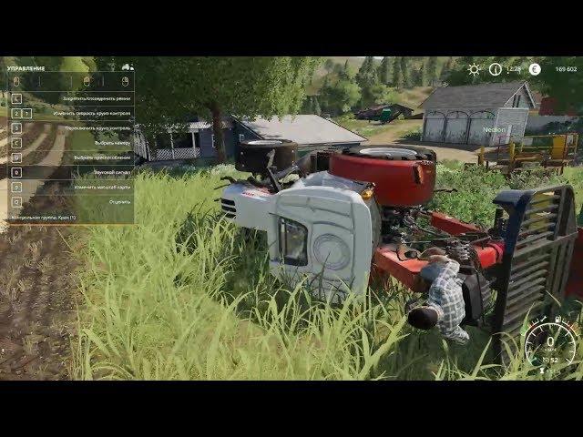 Фермер симулятор 2019.  аварии, баги, фейлы, приколы .  Farming Simulator 2019 (#2)