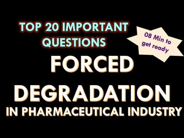 Forced degradation study in pharmaceutical industry l Stress testing in Pharma company