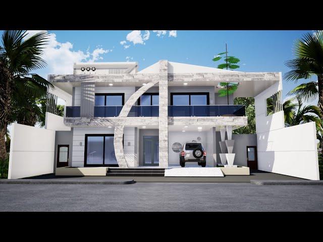 MODERN HOUSE DESIGN 12X15-05BEDROOMS 01STOREY