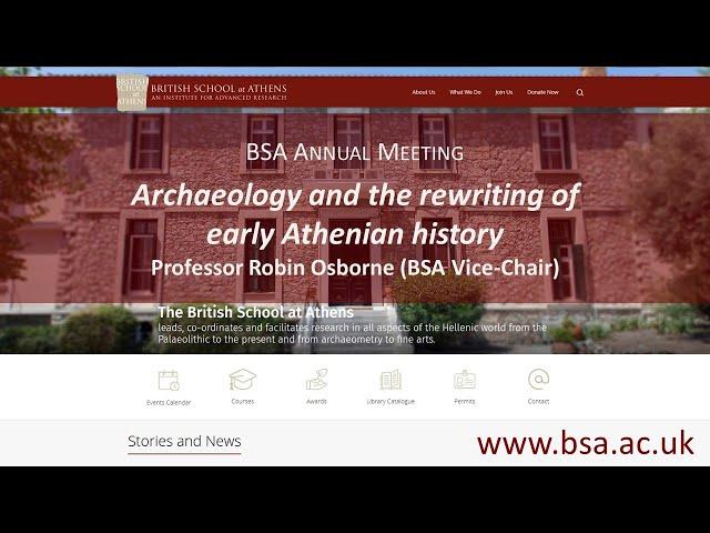 Robin Osborne, “Archaeology and the rewriting of early Athenian history”