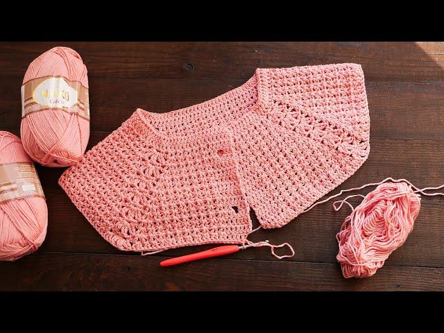 Жакет - реглан крючком (часть 1)  Crochet Jacket - raglan for girls ()