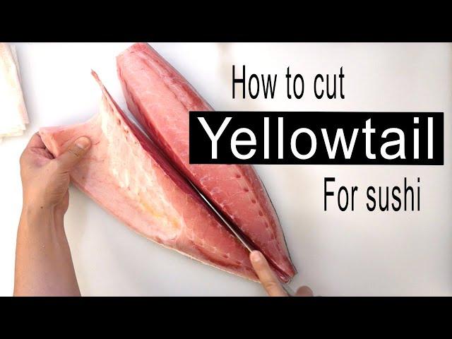 How to break down yellowtail (hamachi) into parts for sushi.