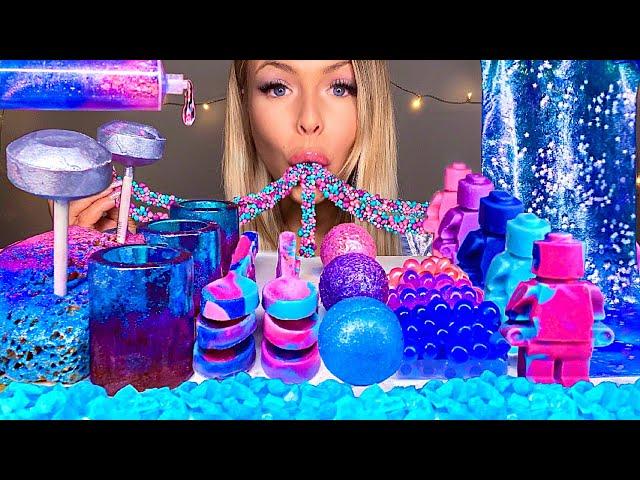 ASMR *GALAXY FOOD* EDIBLE LEGO MAN, EARTH JELLY, SPOON, SHOT GLASSES, BOBA 먹방