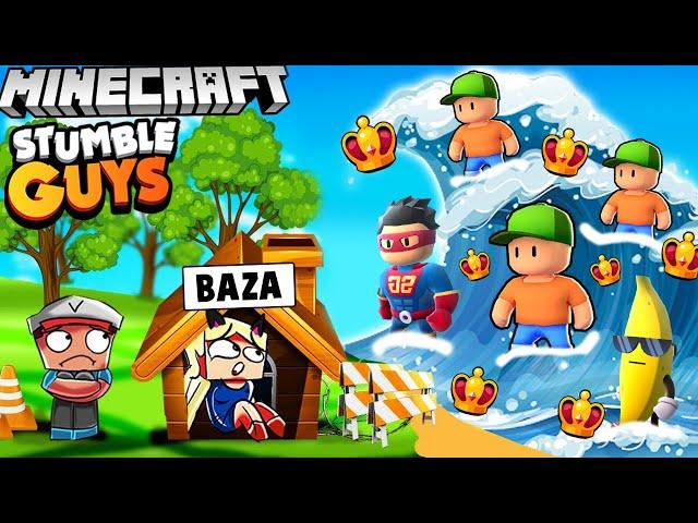 BAZA VS TSUNAMI STUMBLE GUYS W MINECRAFT CHALLENGE | Vito i Bella