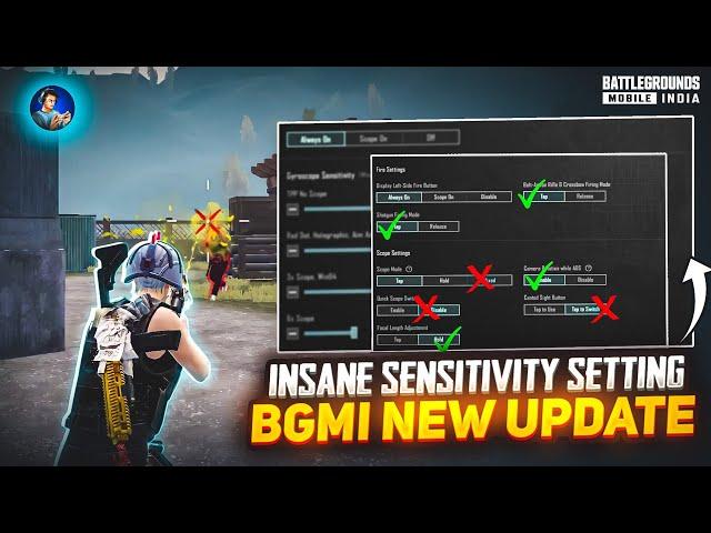 Insane sensitivity and settings for bgmi new update | Bgmi 2.5 best sensitivity (close range) BGMI