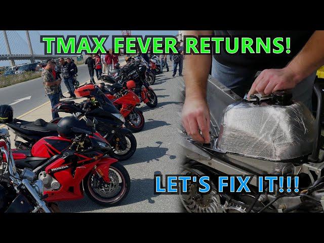 TMAX Fever Returns During A Group Ride : Heat Shielding The Gas Tank Will Fix It? : Yamaha TMAX 500