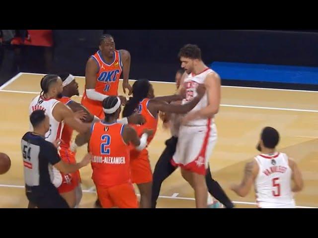 Alperen Sengun and Cason Wallace get HEATED at end of OKC vs Rockets game