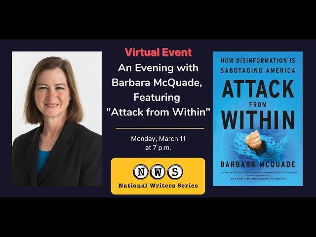 NWS Presents: An Evening with Barbara McQuade, featuring "Attacks from Within"