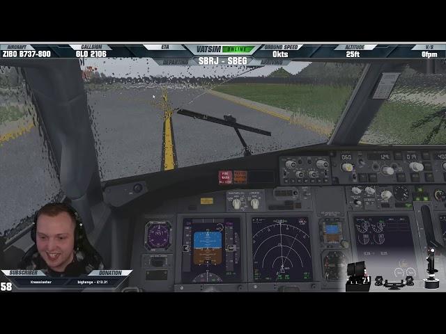 [XP11]  1300m Flap 25 Takeoff in Heavy Rain!!!  | GOL Boeing 737 at Santos Dumont