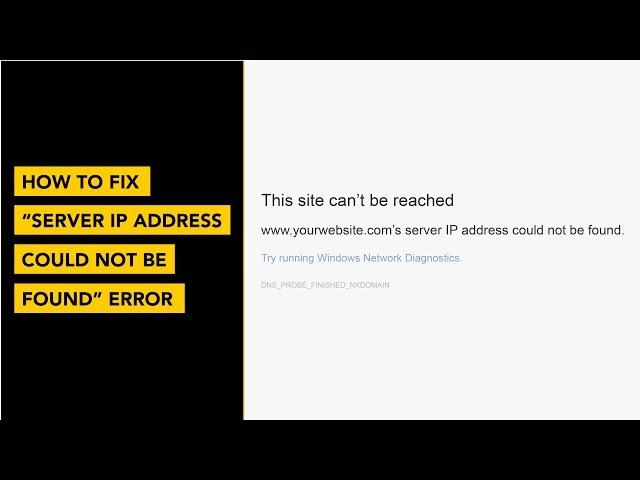 How to Fix Server IP Address could Not Be Found Error