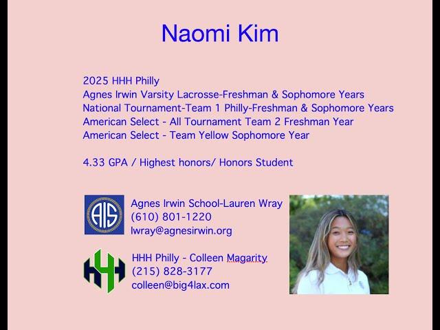 Naomi Kim Lacrosse Highights