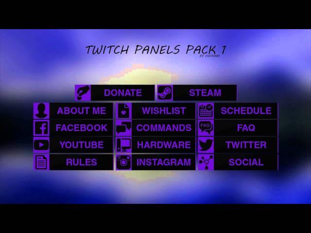 Free Twitch Panels/Buttons Pack Template 1 - Any Colour (Download Link)