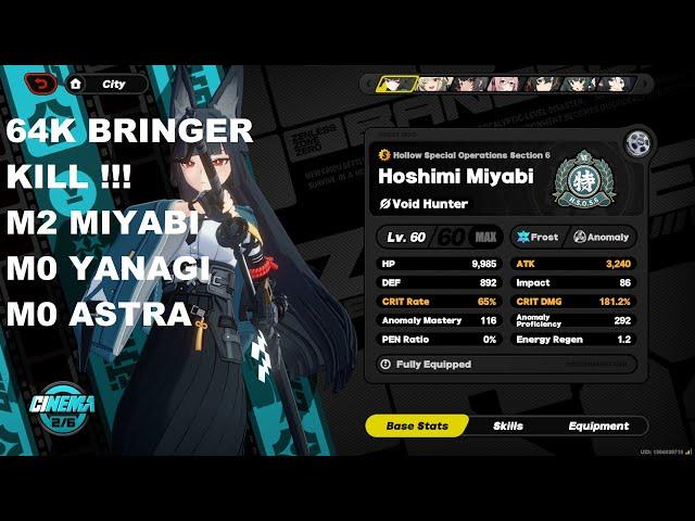 M2W1 Miyabi - Bringer 64K Kill - Deadly Assault 1.5.3 (M0W1 Yanagi M0W1 Astra) Zenless Zone Zero ZZZ