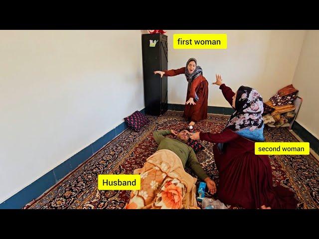 first wife's joy over her husband's illness and the second wife's sacrifice for his treatment