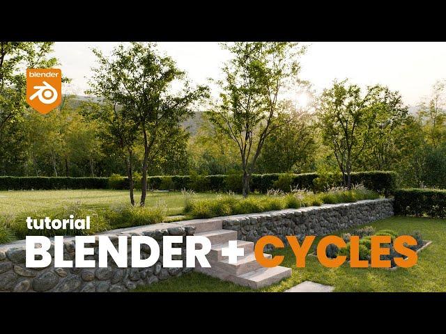 Exterior tutorial - garden scene for Blender Cycles