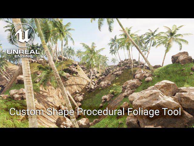 Unreal Engine 5 Custom Shape Procedural Foliage Tool Tutorial