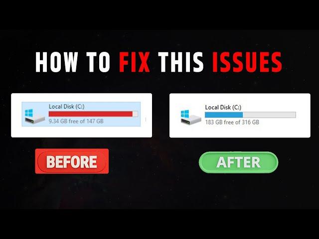 How to Fix : C Drive Red problem in windows | c drive is full how to free up space | Laptop and Pc