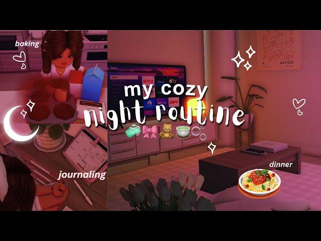   my COZY NIGHT routine: productive vlog | bloxburg roleplay 