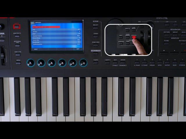 Roland Fantom-0 06 07 08 - using Arpeggiator in the Sequencer