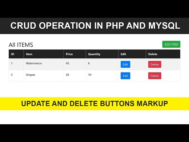 PHP CRUD APP | Update and Delete in PHP MYSQL #10