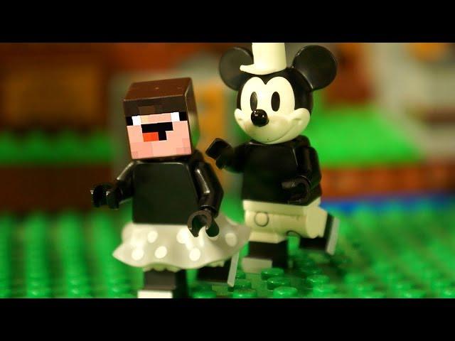 Mickey Mouse vs Lego Minecraft Noobik - Stop Motion