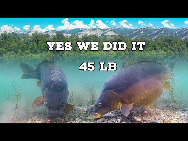 Catching 45 lb carp underwater with sonar (Deeper)