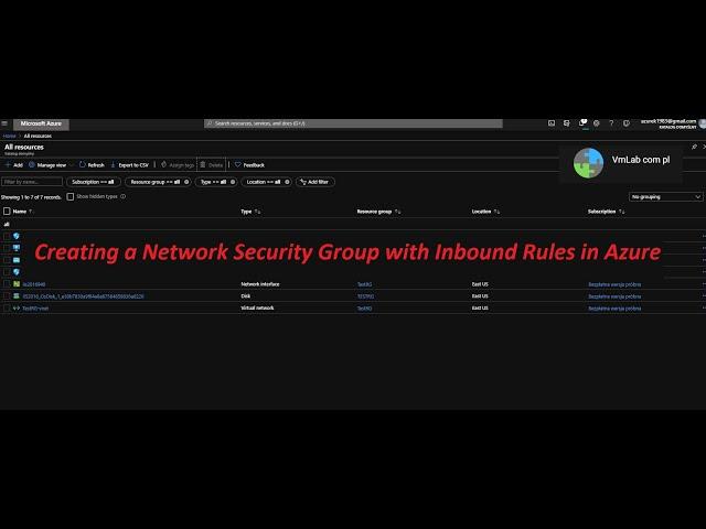 Creating a Network Security Group with Inbound Rules in Azure