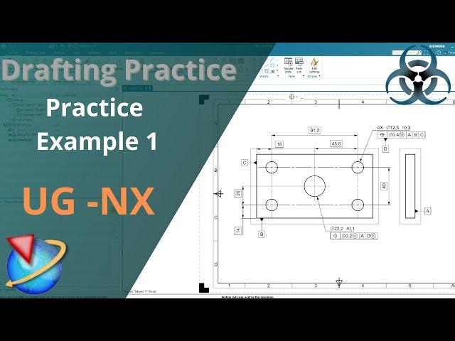 Siemens Unigraphics NX - Drafting || Simple Exercise 1 for Beginners