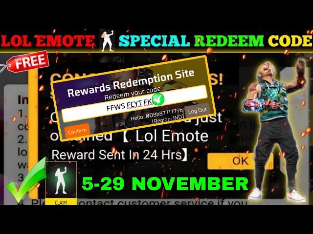 FREE FIRE REDEEM CODE TODAY 6 NOVEMBER REDEEM CODE FREE FIRE | FF REDEEM CODE TODAY 6 NOVEMBER