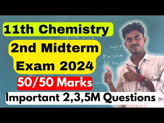 11th chemistry 2nd mid term important questions 2024 | 11th chemistry important questions 2024