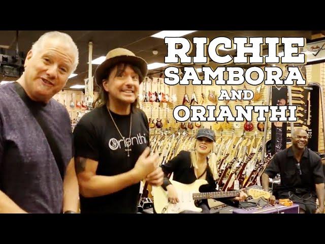 Richie Sambora and Orianthi shops at Norman's Rare Guitars