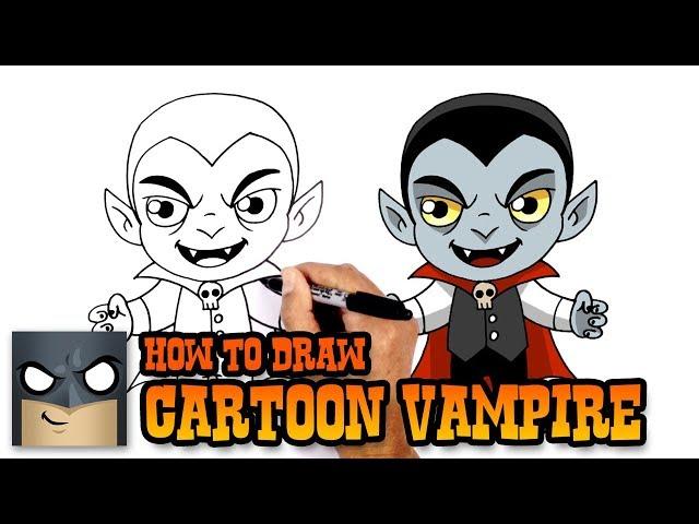 How to Draw a Cartoon Vampire | Halloween